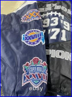 ES 230 Dallas Cowboys 5 Time Super Bowl Leather NFL Football Jacket LARGE