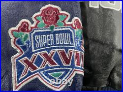 ES 230 Dallas Cowboys 5 Time Super Bowl Leather NFL Football Jacket LARGE