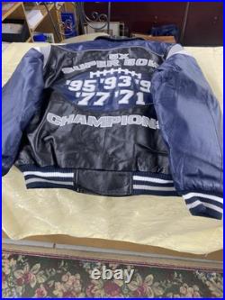 ES 230 Dallas Cowboys 5 Time Super Bowl Leather NFL Football Jacket LARGE