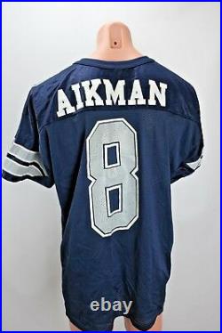 EUC Authentic Wilson NFL Dallas Cowboys VTG Troy Aikman Mesh Blue #8 jersey