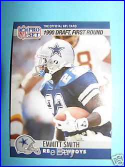 Emmit Smith 1990 draft ROOKIE football card COWBOY'S