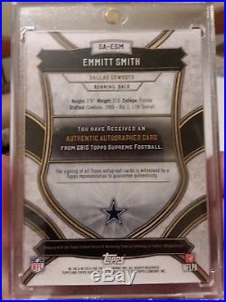 Emmitt Smith Auto /25 2015 Topps Supreme Autograph Dallas Cowboys