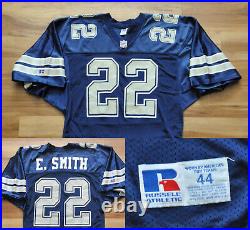 Emmitt Smith Dallas Cowboys Authentic Russell Jersey Men NFL Navy Blue 44 L