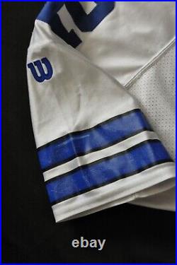 Emmitt Smith Dallas Cowboys White Wilson Authentic Jersey Sewn Men Size 42