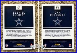 Ezekiel Elliott Dak Prescott 2016 Panini Preferred Silhouettes RC Auto Jersey