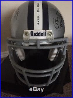 Full Sized Autographed Dallas Cowboys In Memory of Tom Landry Football Helmet