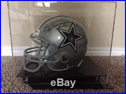 Full Sized Autographed Dallas Cowboys In Memory of Tom Landry Football Helmet