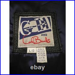 G-III Dallas Cowboys NFL Varsity Leather Jacket Mens L Full Zip Embroidered Logo