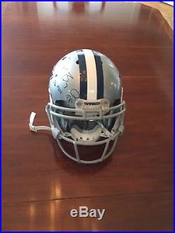 Game Worn Used Signed Dallas Cowboys Dez Bryant 2014 Record Year Helmet