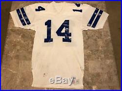 Gary Hogeboom #14 Dallas Cowboys NFL Game Worn Jersey VTG 1980-85 Adult Size 42