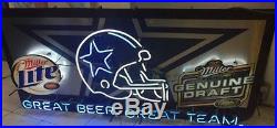 Huge Dallas Cowboys Miller Lite Neon Beer Sign NFL Football Texas Bar Man Cave