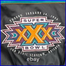 Jeff Hamilton Leather 1996 Super Bowl XXX Cowboys vs Steelers Jacket Large