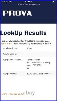 Keyshawn Johnson Dallas Cowboys Game Used Worn Jersey Reebok Prova Jets Bucs