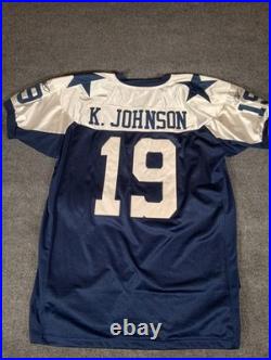 Keyshawn Johnson Dallas Cowboys Reebok Jersey Mens 52 Blue Embroidered NFL Retro