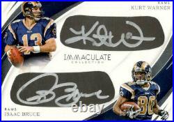 Kurt Warner Isaac Bruce Immaculate Collection Auto Card ED-WB #13/15 Rams