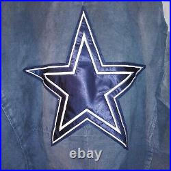 LARGE Vintage Rare REAL Leather Official NFL Dallas Cowboys L Zipper Jacket Coat