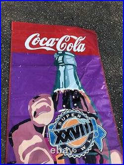Large Coca Cola Super Bowl XXVIII Banner Atlanta Dallas Cowboys Buffalo Bills