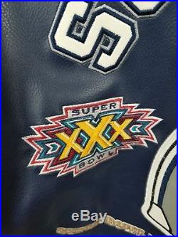 Large Vintage Dallas Cowboys 5x Champion Superbowl Jacket NFL Letterman Big Star