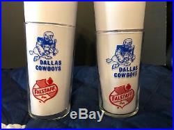 Last one! Dallas Cowboys 1960s Vintage Falstaff Cowboy Joe glass 4 3/4in