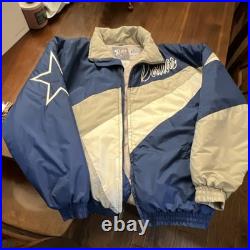 Lee Sport Dallas Cowboys NFL Jacket Size L Blue Gray White