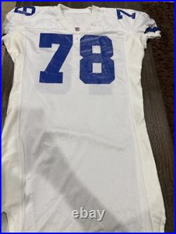 Leon Lett Dallas Cowboys Game Used Worn White Home Jersey Big Pro Bowler