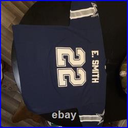Logo 7 Dallas Cowboys Emmitt Smith #22 NFL Football Jersey Blue X-Large
