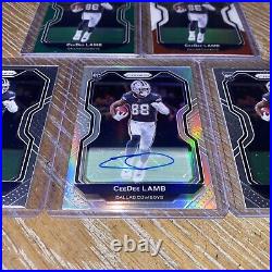 Lot Of 5 2020 Prizm CeeDee Lamb Rookie Silver Auto Signed Green Red/White/Blue