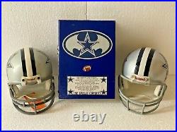 Lot of 3 NFL Dallas Cowboys Riddell Football Mini Helmets & Jerry's Book