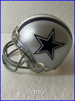 Lot of 3 NFL Dallas Cowboys Riddell Football Mini Helmets & Jerry's Book