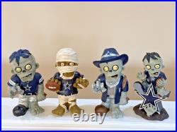 Lot of 4 Forever Collectibles NFL Dallas Cowboys Team Zombies FOCO Nightmares