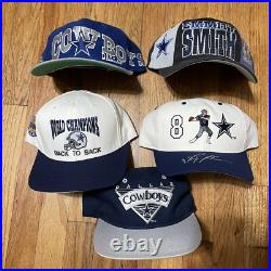 Lot of 5 Vintage Dallas Cowboys Apex, Pro Line, Drew Pearson Vintage Caps
