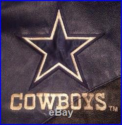 Men's Rare Vintage Pro Player Dallas Cowboys Multicolor Leather Jacket, Large