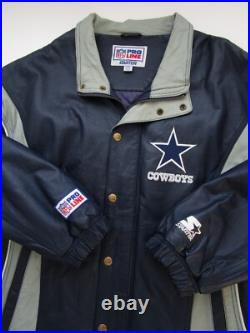 Mens XXL Dallas Cowboys Starter Pro Line leather jacket vintage