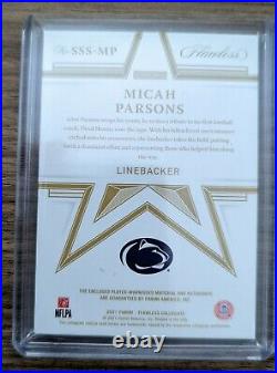 Micah Parsons 2021 Flawless Star Swatch Signatures RPA On Card Patch Auto /25