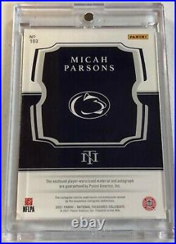Micah Parsons 2021 Panini National Treasures Rpa True 1/1 Cowboys