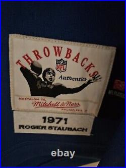 Mitchell And Ness 1971 Roger Staubach #12 Blue jersey