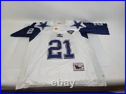 Mitchell & Ness Deion Sanders White Dallas Cowboys Double Star Jersey 21 Size 50