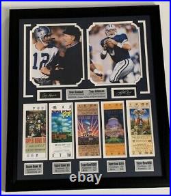 NFL Cowboys Roger Staubach/Troy Aikman Limited Edition 111/500 HOF Super Bowl