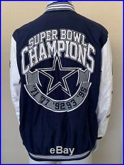 NFL Dallas Cowboys 5 Time Super Bowl Championships Commemorative Jacket Size XL