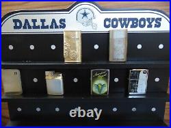 NFL Dallas Cowboys Danbury Mint Lighter MAGNETIC WOOD DISPLAY SHELF Fits Zippo