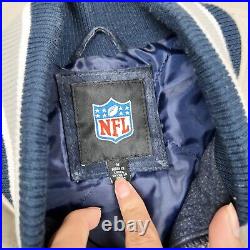 NFL Dallas Cowboys Jacket Mens Medium Varsity Suede Leather G-3 Football Vintage