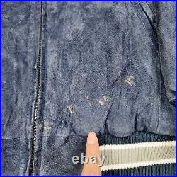 NFL Dallas Cowboys Jacket Mens Medium Varsity Suede Leather G-3 Football Vintage
