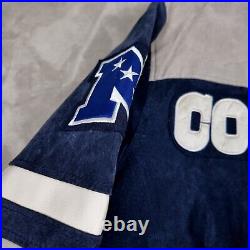 NFL Dallas Cowboys Jacket Mens Medium Varsity Suede Leather G-3 Football Vintage