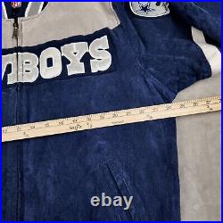 NFL Dallas Cowboys Jacket Mens Medium Varsity Suede Leather G-3 Football Vintage