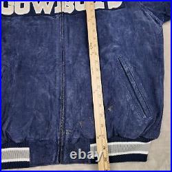 NFL Dallas Cowboys Jacket Mens Medium Varsity Suede Leather G-3 Football Vintage