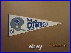 NFL Dallas Cowboys Vintage 1971 World Champions 1 Bar Helmet Football Pennant