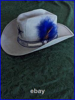 NFL Dallas Cowboys Vintage Rare 70s 80s AJD Cowboy Hat Western Suede Large