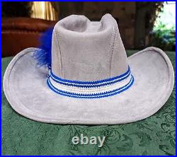 NFL Dallas Cowboys Vintage Rare 70s 80s AJD Cowboy Hat Western Suede Large