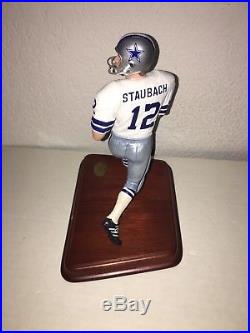 NFL Danbury Mint Roger Staubach Qb Dallas Cowboys Figurine & Coa