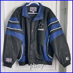 NFL Pro Line Starter Jacket Dallas Cowboys Vintage Leather Coat Men's Large EUC NFL Pro Line Starter Jacket Dallas Cowboys Vintage Leather Coat Men's Large EUC